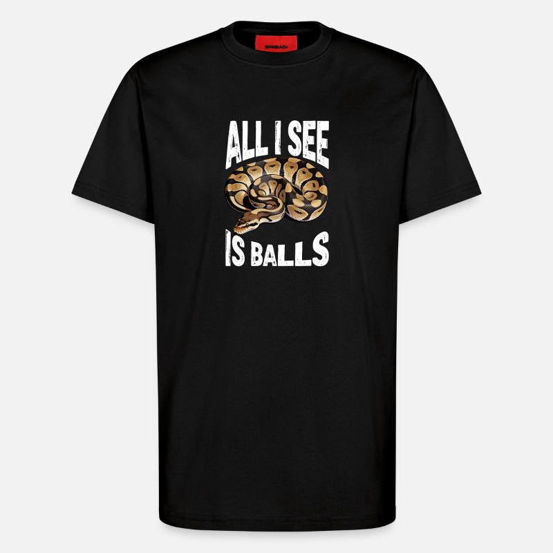 Königspython Schlangen Liebhaber Terrarium Python - T-Shirt - made by SPREAD - SOLID BLACK