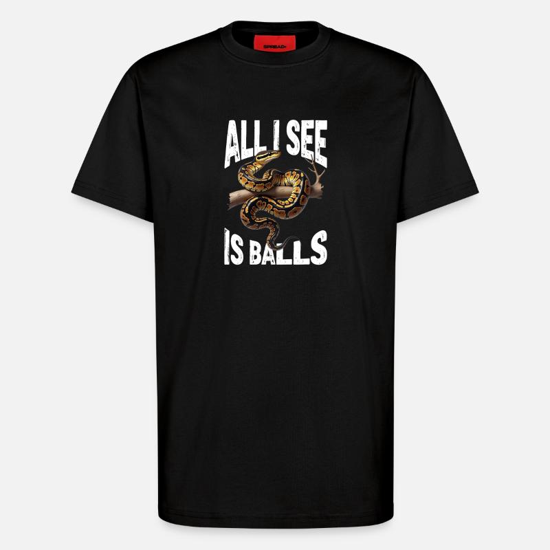 Königspython Schlangen Liebhaber Terrarium Python - T-Shirt - made by SPREAD - SOLID BLACK