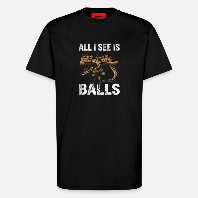 Königspython Schlangen Liebhaber Terrarium Python - T-Shirt - made by SPREAD - SOLID BLACK
