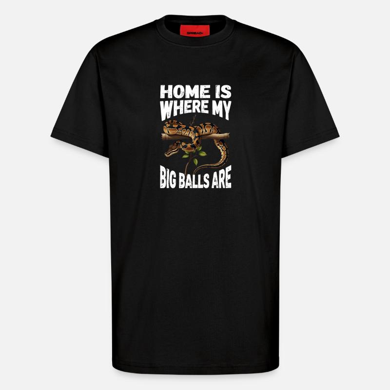 Königspython Schlangen Liebhaber Terrarium Python - T-Shirt - made by SPREAD - SOLID BLACK