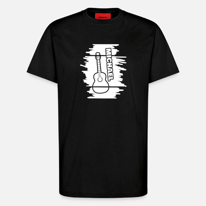 Michael as Playing the Guitar - T-Shirt - made by SPREAD - SOLID BLACK