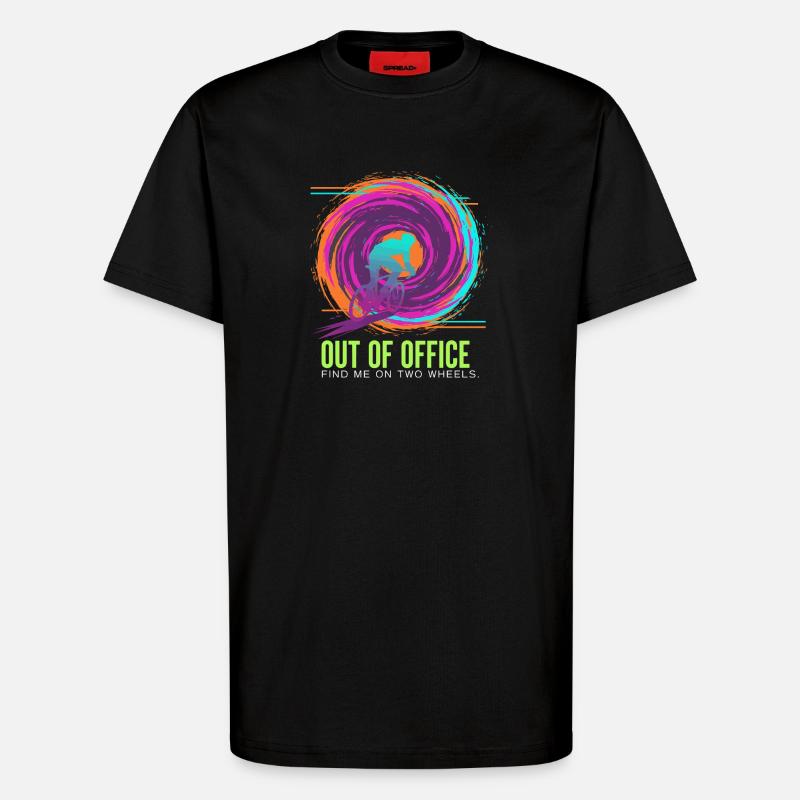 Zweirädrige Neonentlüftung - T-Shirt - made by SPREAD - SOLID BLACK