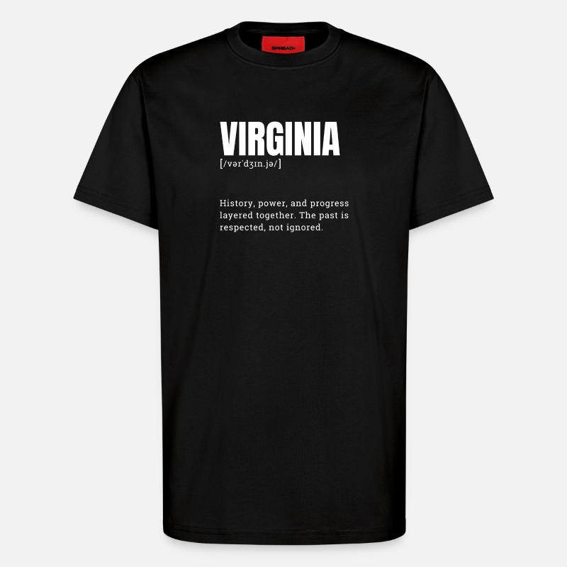 Virginie : Histoire, puissance et progrès - T-shirt bio décontracté fabriqué en UE - SOLID BLACK