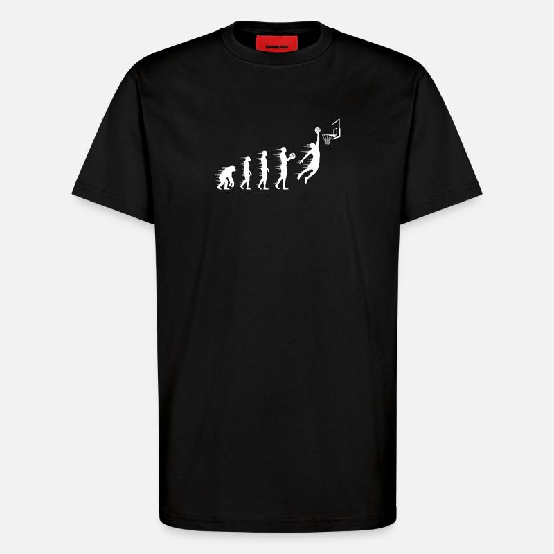 Évolution du saut au basket - T-shirt bio décontracté fabriqué en UE - SOLID BLACK