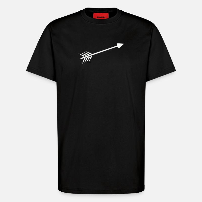 Weißer Pfeil mit Feder - T-Shirt - made by SPREAD - SOLID BLACK