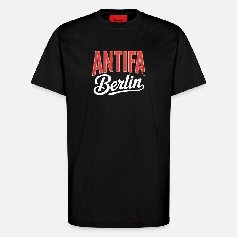 Antifa Berlin - Antifascist Tee - T-Shirt - made by SPREAD - SOLID BLACK