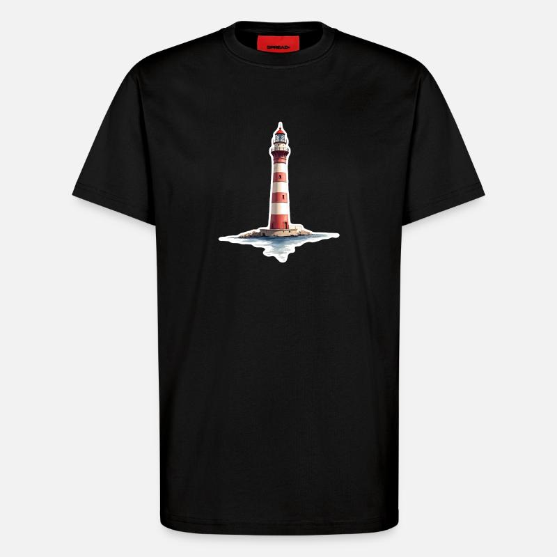 Leuchtturm - T-Shirt - made by SPREAD - SOLID BLACK