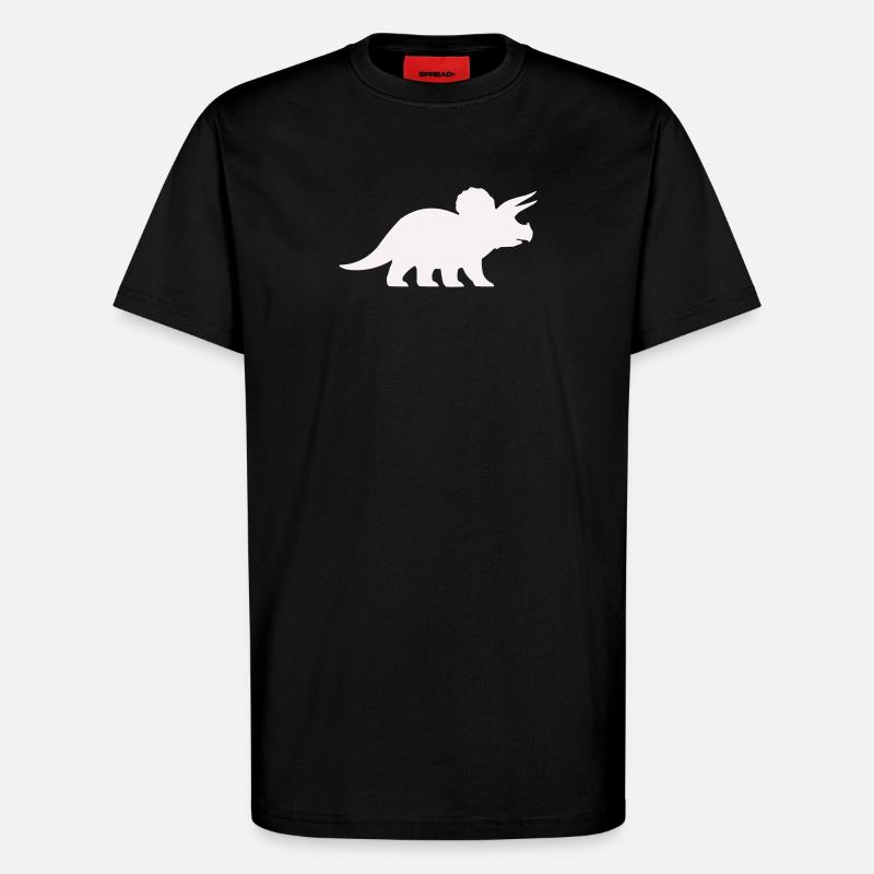 Triceratops Silhouette – Minimal Dino - T-Shirt - made by SPREAD - SOLID BLACK