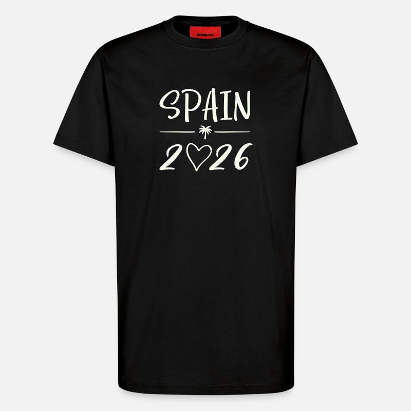 Spanien 2026 Palmen - T-Shirt - made by SPREAD - SOLID BLACK