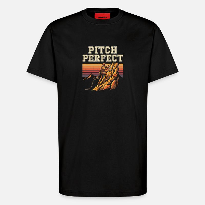 Pitch Perfect Klettern Bergsteigen - T-Shirt - made by SPREAD - SOLID BLACK