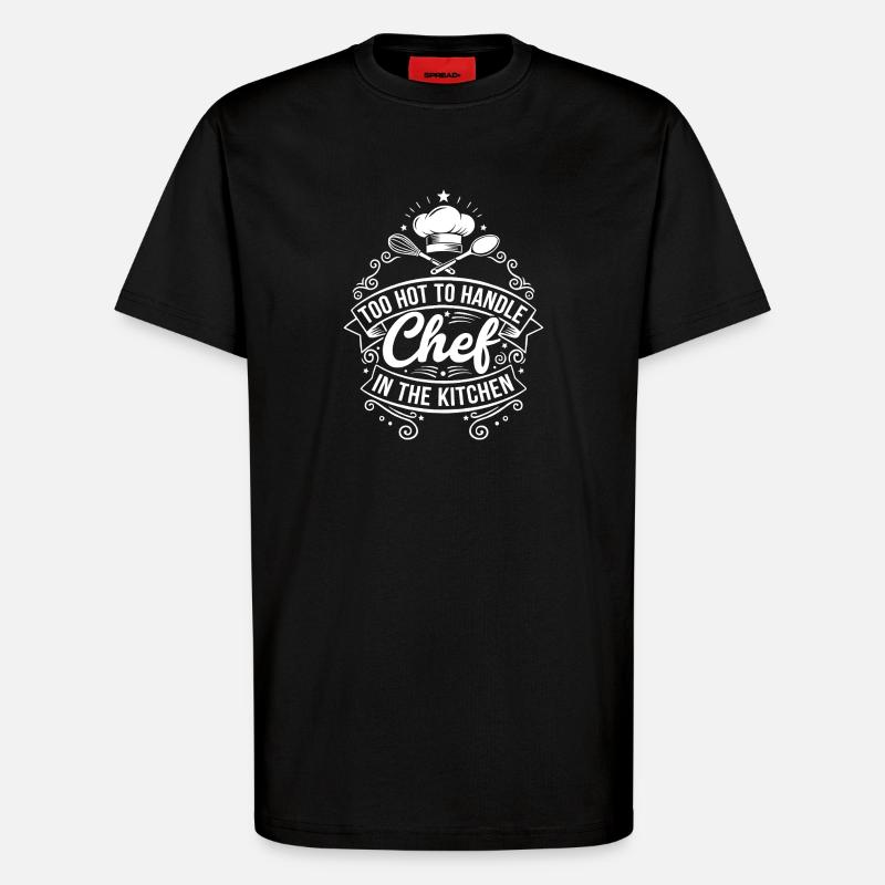 Cuisine à motif de chef chaud - T-shirt bio décontracté fabriqué en UE - SOLID BLACK