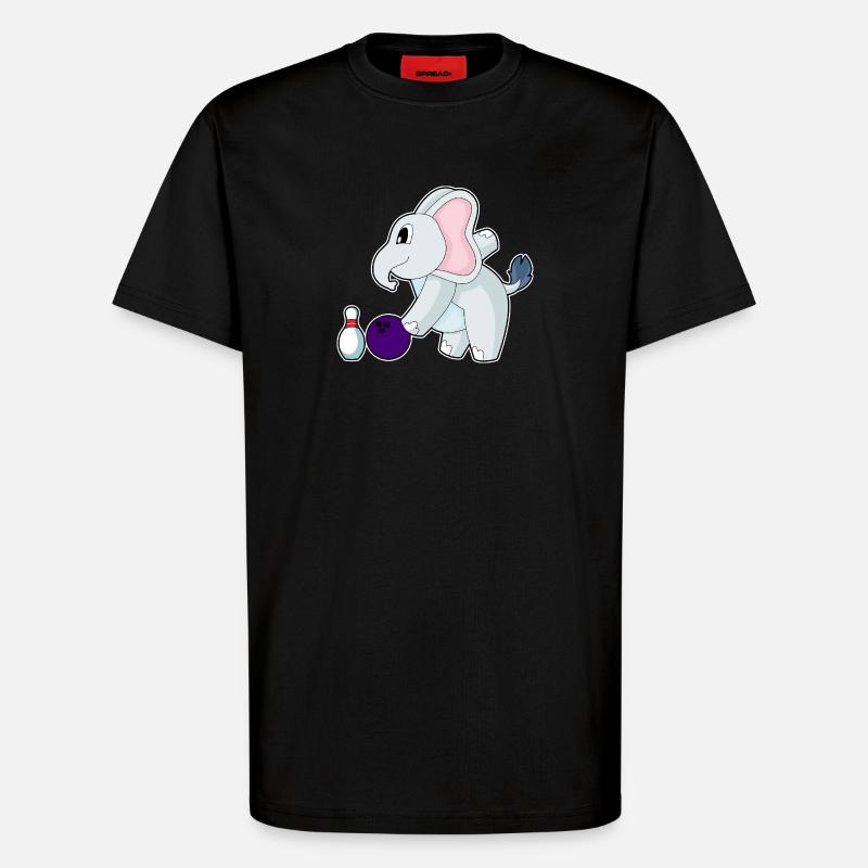 Elefant Bowling Bowlingkugel Pin - T-Shirt - made by SPREAD - SOLID BLACK