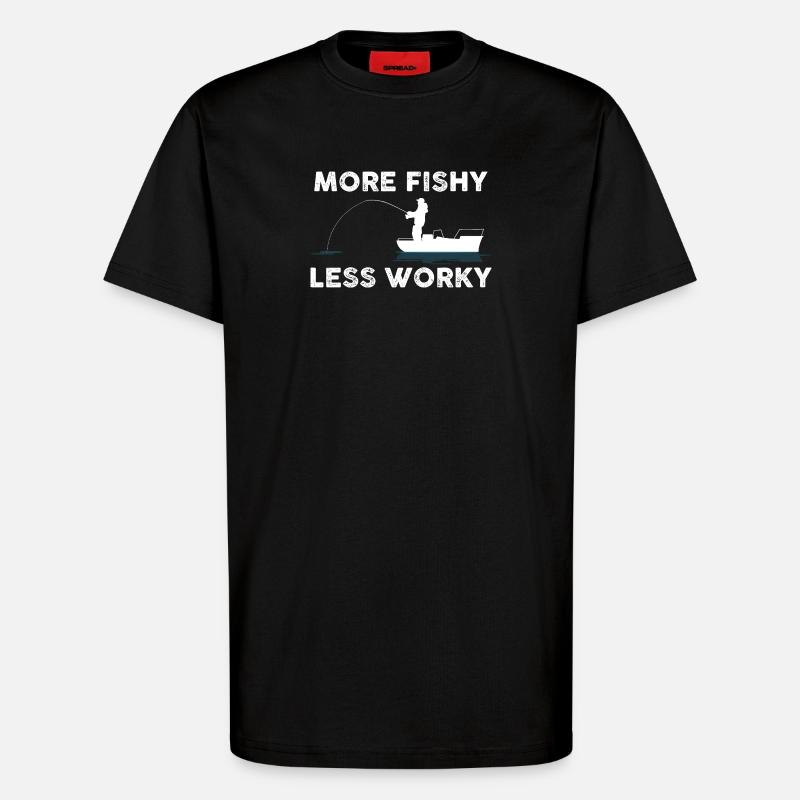 Angler Boot Witz - T-Shirt - made by SPREAD - SOLID BLACK