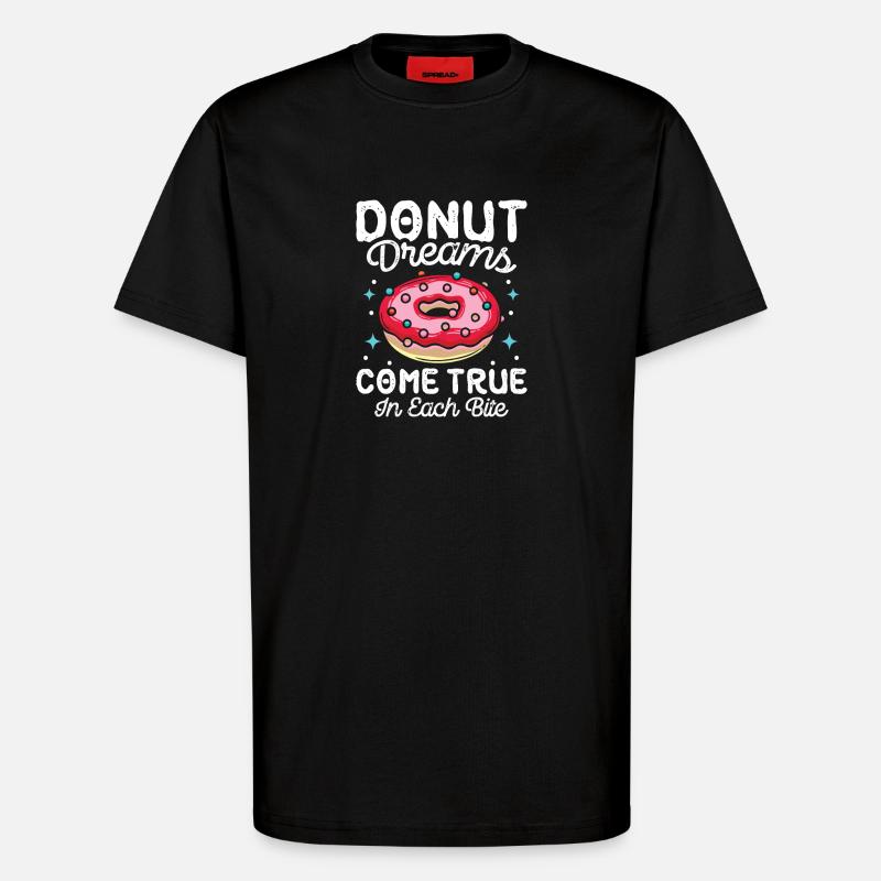 Restauration rapide en donuts - T-shirt bio décontracté fabriqué en UE - SOLID BLACK