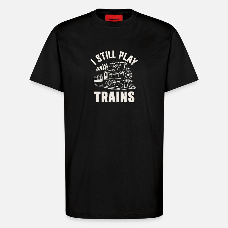 Zugführer der Dampflokomotivenbahn - T-Shirt - made by SPREAD - SOLID BLACK