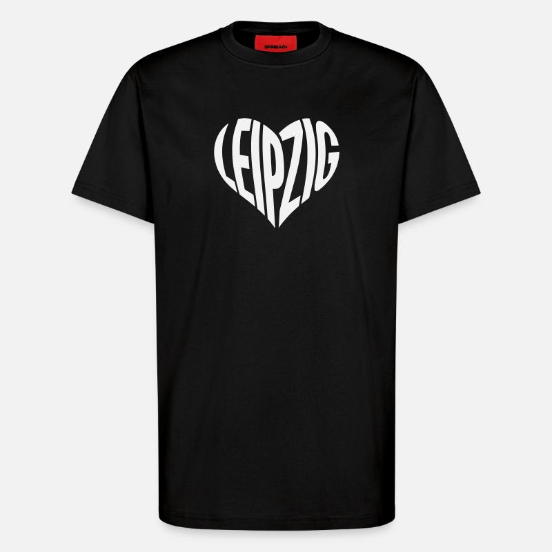 Leipzig Heart Typo - T-Shirt - made by SPREAD - SOLID BLACK