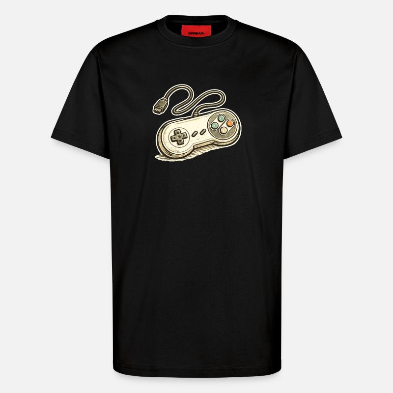 Retro Spielcontroller Grafik - T-Shirt - made by SPREAD - SOLID BLACK
