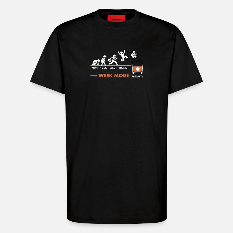 Vive le weekend-end – Humor Wisky - T-Shirt - made by SPREAD - SOLID BLACK