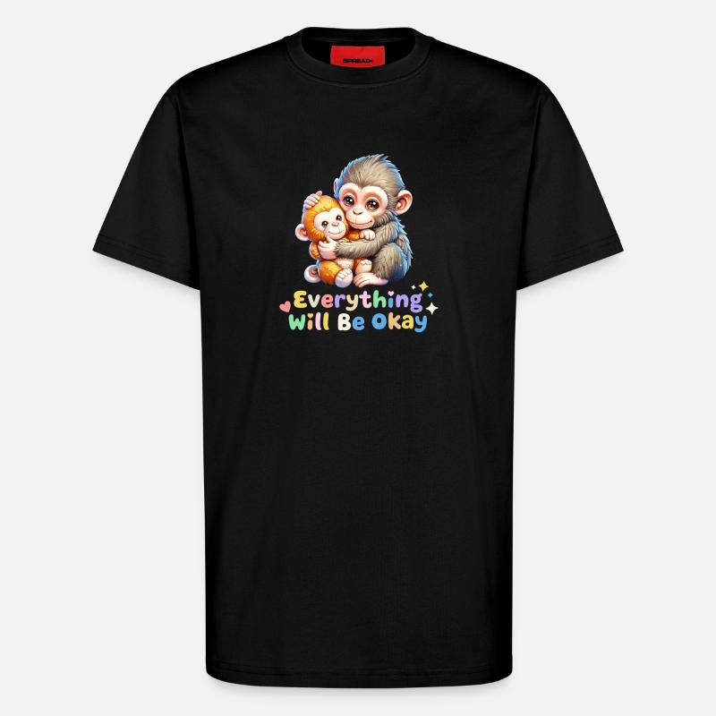 Alles wird gut, Affen-Duo - T-Shirt - made by SPREAD - SOLID BLACK