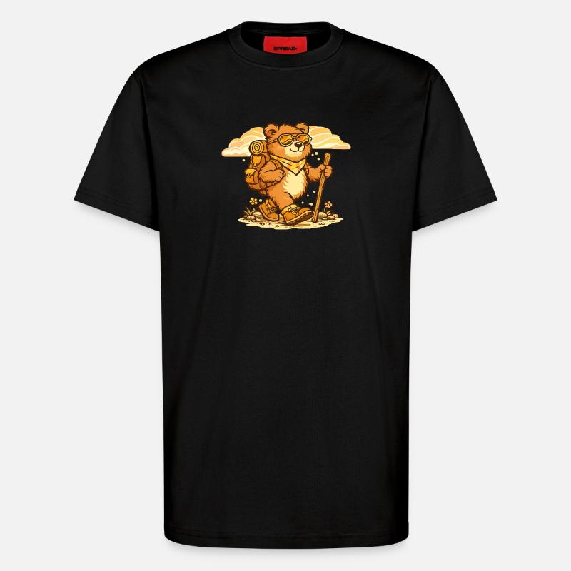 Wanderbär auf Entdeckungstour - T-Shirt - made by SPREAD - SOLID BLACK
