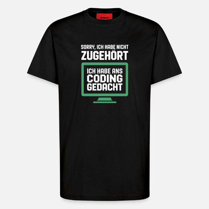 Coding Gedanke am Bildschirm - T-Shirt - made by SPREAD - SOLID BLACK