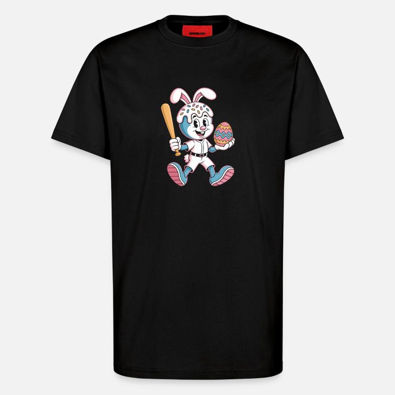 Hoppelhase with Easter egg - T-Shirt - made by SPREAD - SOLID BLACK