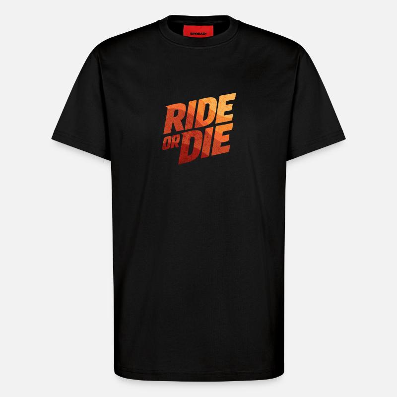 Gradient de montée ou de matrice - T-shirt bio décontracté fabriqué en UE - SOLID BLACK
