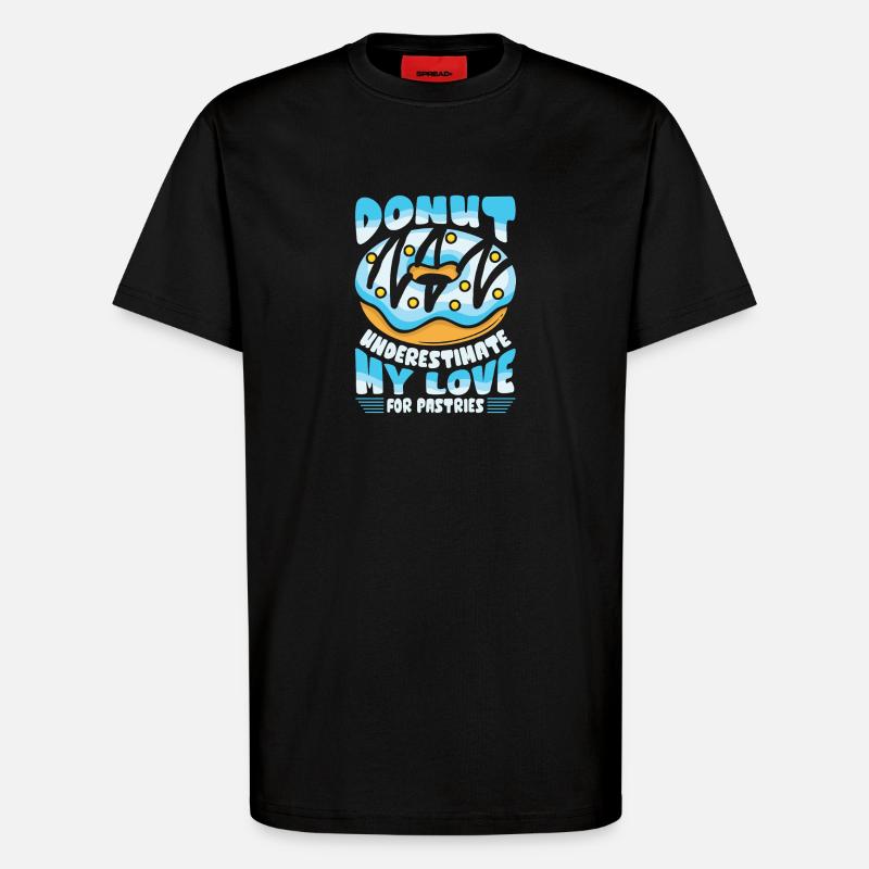 Restauration rapide en donuts - T-shirt bio décontracté fabriqué en UE - SOLID BLACK
