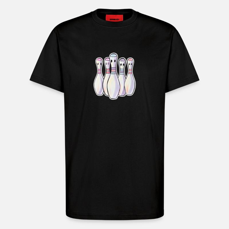 Bowling Pins Comic Look - T-Shirt - made by SPREAD - SOLID BLACK