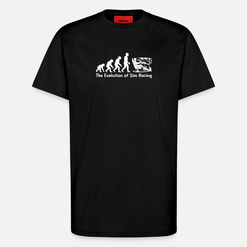 The Evolution of Sim Racing - T-Shirt - made by SPREAD - SOLID BLACK