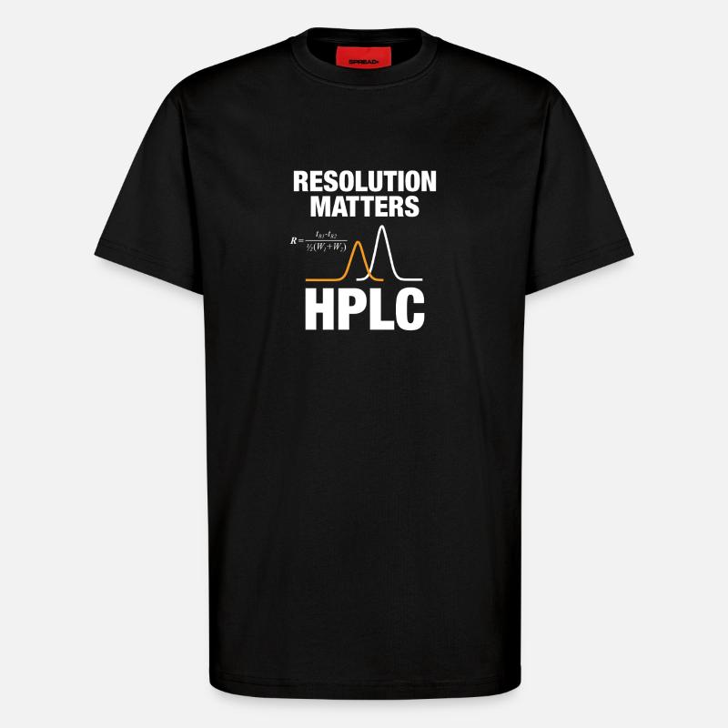 HPLC Peak Resolution Performance Chromatography - T-Shirt - made by SPREAD - SOLID BLACK