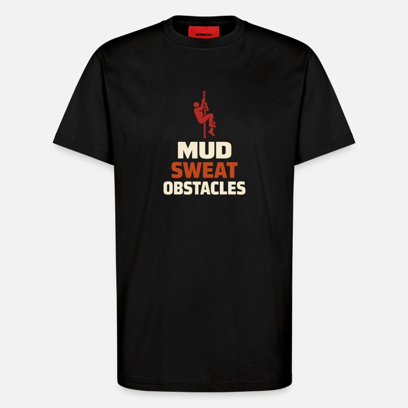 Parcours d’obstacles Course d’obstacles OCR - T-shirt bio décontracté fabriqué en UE - SOLID BLACK