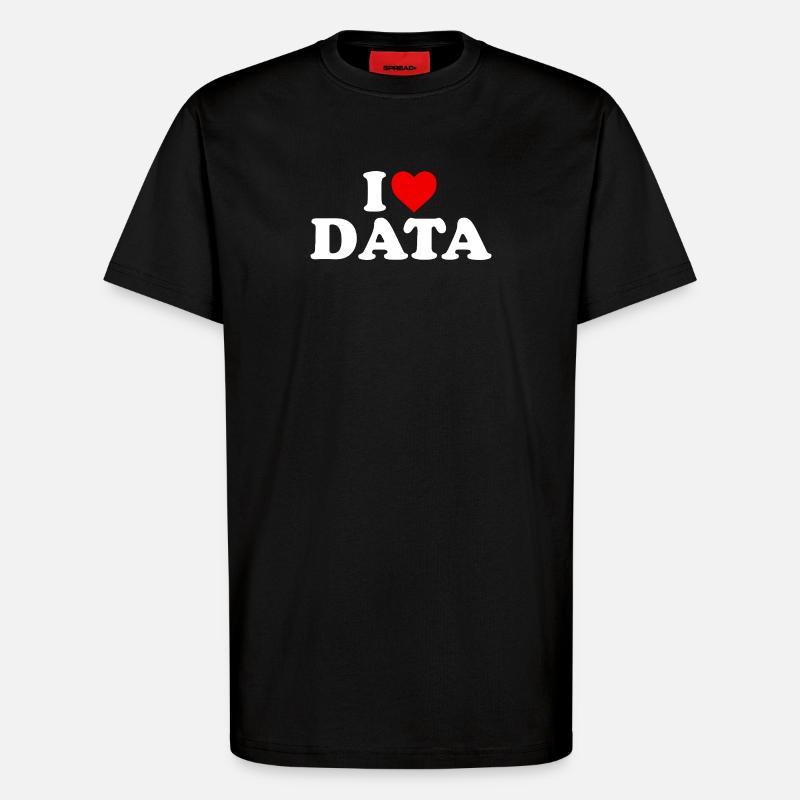 Ich liebe Daten – Herz - T-Shirt - made by SPREAD - SOLID BLACK