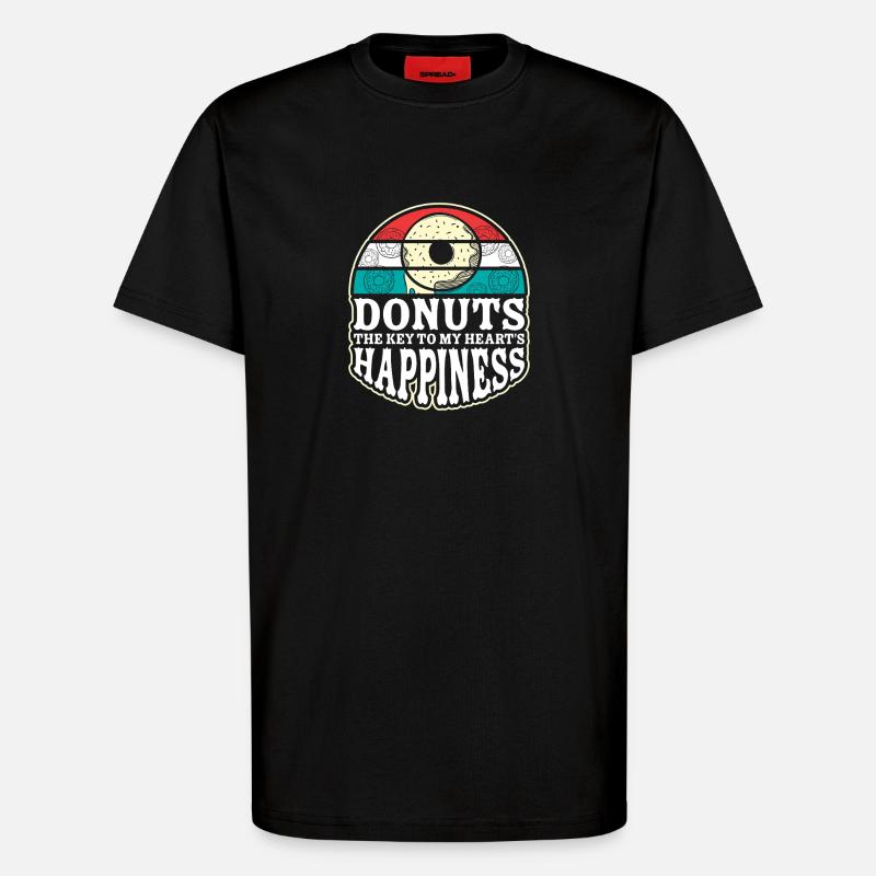 Restauration rapide en donuts - T-shirt bio décontracté fabriqué en UE - SOLID BLACK