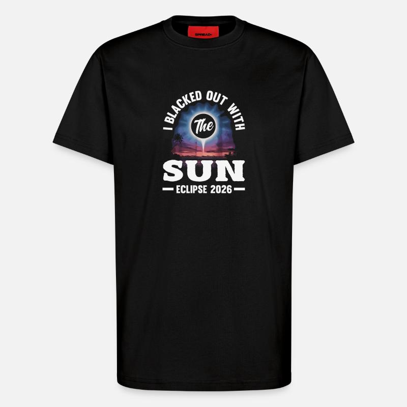 Éclipse solaire 2026, 12 août - T-shirt bio décontracté fabriqué en UE - SOLID BLACK