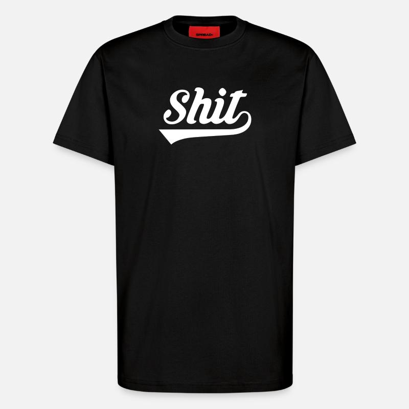 Merde Rétro Script - T-shirt bio décontracté fabriqué en UE - SOLID BLACK