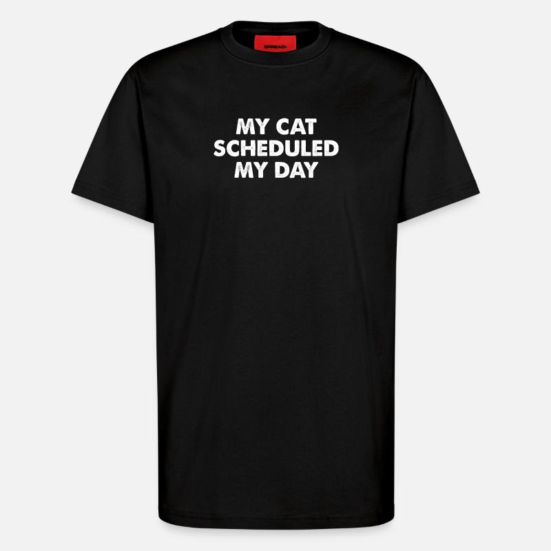 Mon chat a programmé ma journée - T-shirt bio décontracté fabriqué en UE - SOLID BLACK