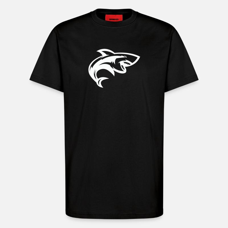 Stylized shark head - T-Shirt - made by SPREAD - SOLID BLACK