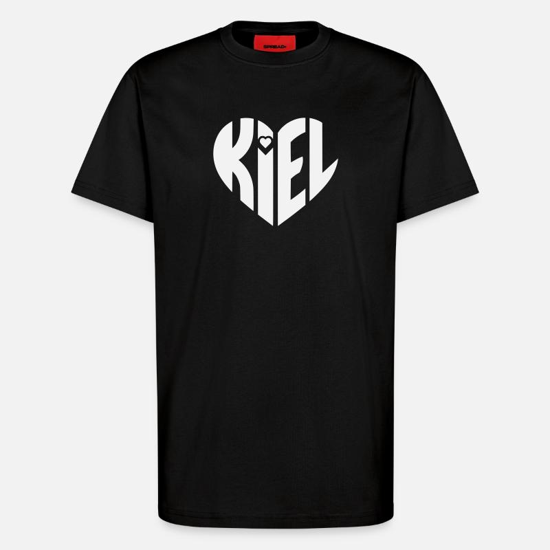 Kiel Herz Typografie - T-Shirt - made by SPREAD - SOLID BLACK