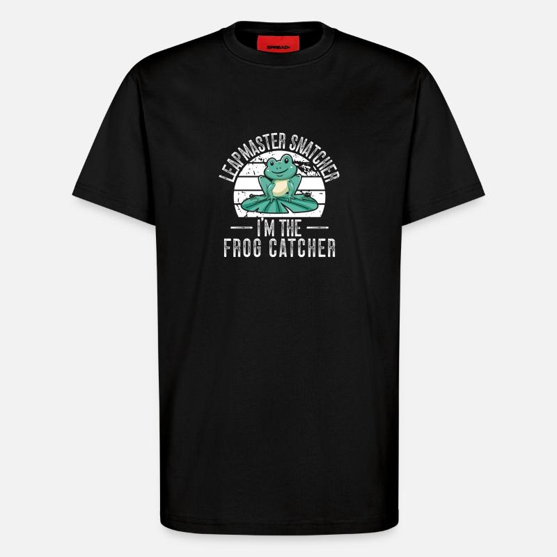 Frog Catcher Leapmaster Snatcher Frog - T-Shirt - made by SPREAD - SOLID BLACK