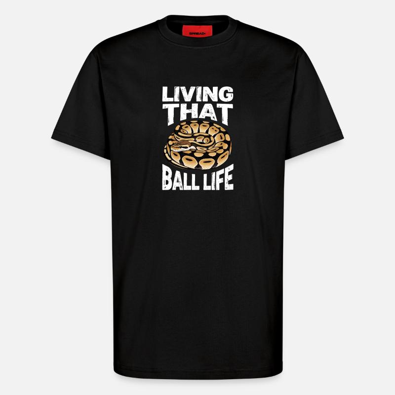 Königspython Schlangen Liebhaber Terrarium Python - T-Shirt - made by SPREAD - SOLID BLACK