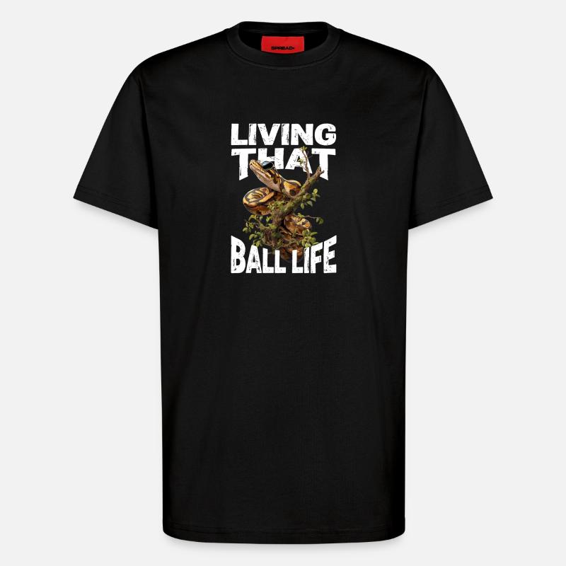 Königspython Schlangen Liebhaber Terrarium Python - T-Shirt - made by SPREAD - SOLID BLACK