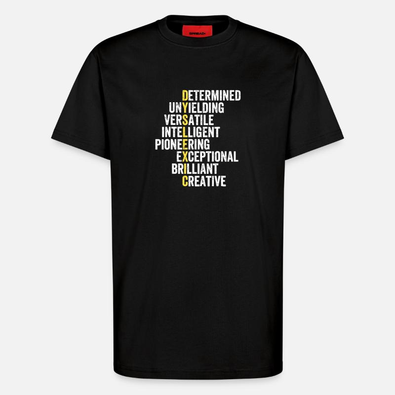 Yellow Accent Adjective Stack - T-Shirt - made by SPREAD - SOLID BLACK
