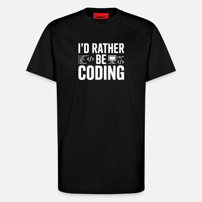 Je préfère coder - T-shirt bio décontracté fabriqué en UE - SOLID BLACK