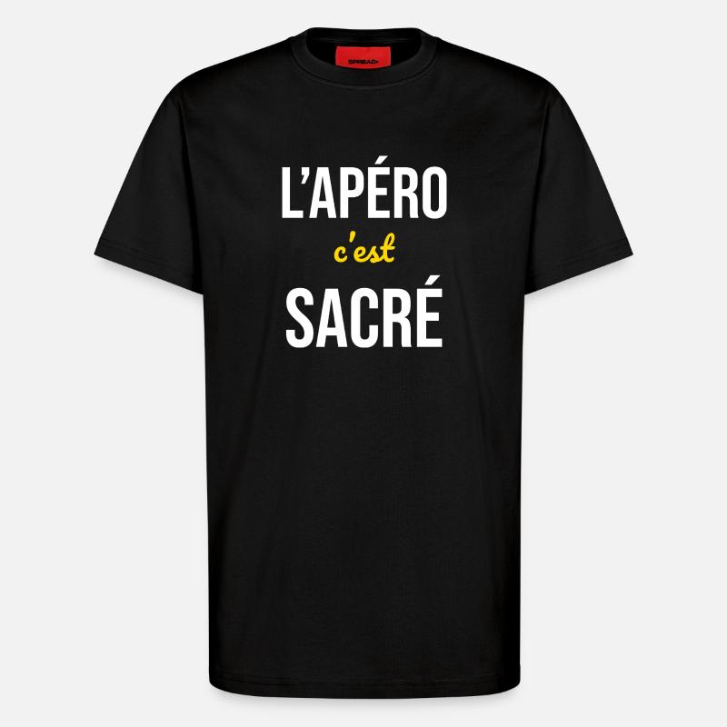 L'Apéro c'est Sacré - T-shirt bio décontracté fabriqué en UE - SOLID BLACK
