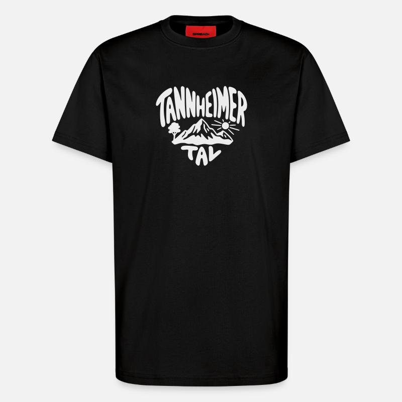 Tannheimer Tal Berglandschaft - T-Shirt - made by SPREAD - SOLID BLACK