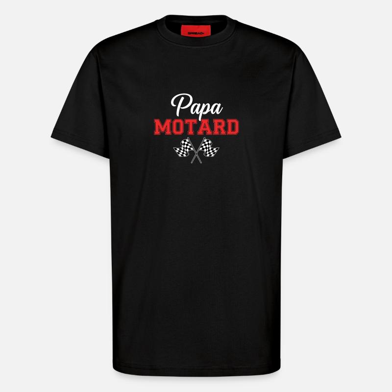 biker gift idea PAPA BIKER - T-Shirt - made by SPREAD - SOLID BLACK