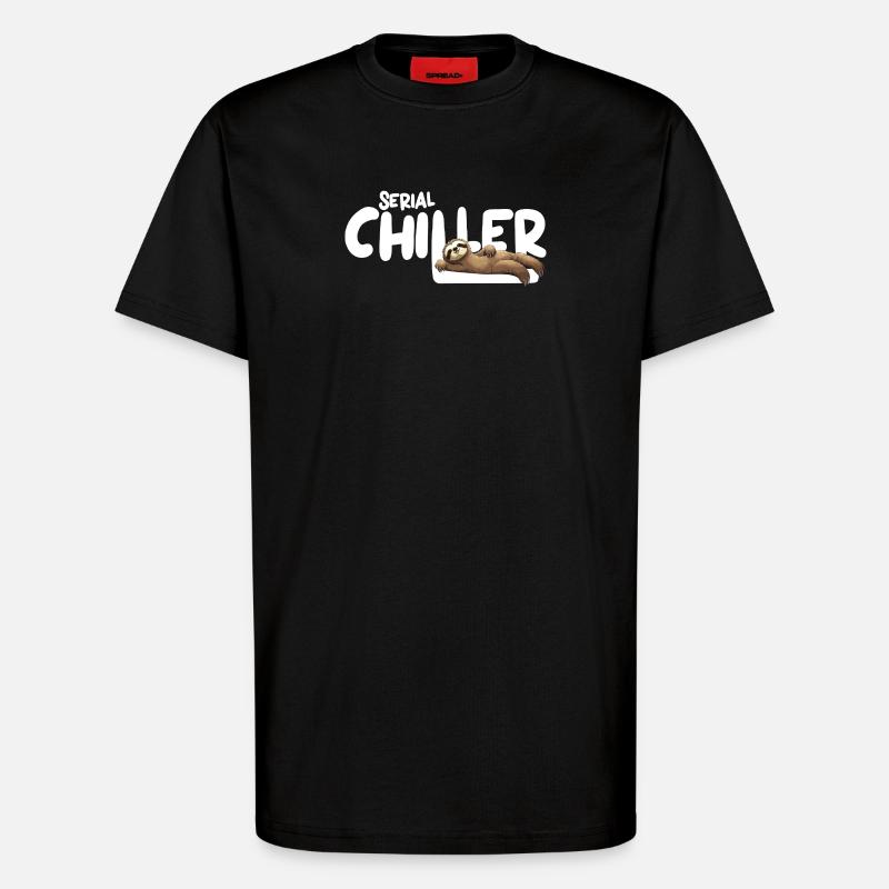 Faultier Serial Chiller – Lustiges Sloth Tee - T-Shirt - made by SPREAD - SOLID BLACK