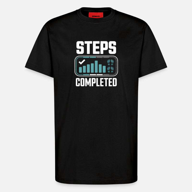 Steps Completed 10000 Schritte - T-Shirt - made by SPREAD - SOLID BLACK
