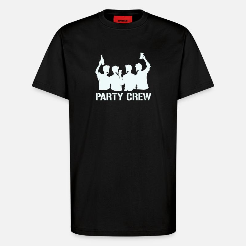 Party Crew Silhouette mit Prosten - T-Shirt - made by SPREAD - SOLID BLACK